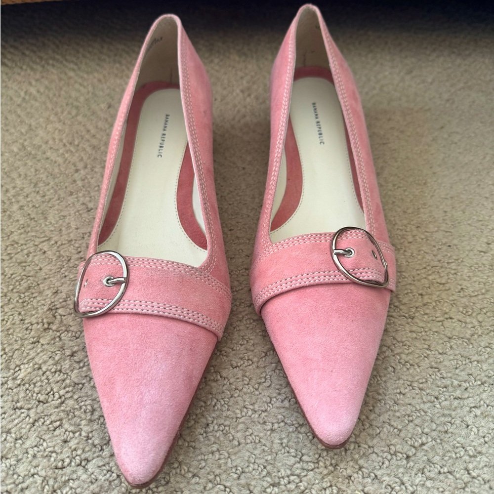 Banana Republic Pink Buckle Pointy Flats Sz. 9M